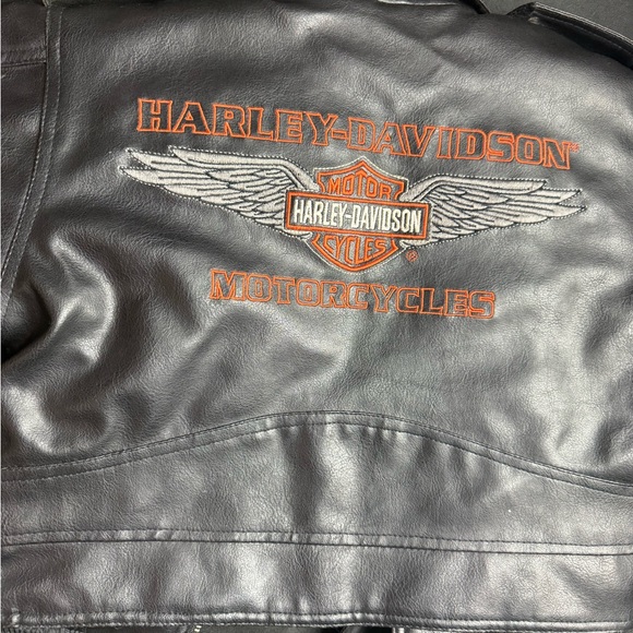 Stunning Harley-Davidson Kids SZ 4T Synthetic Black Leather Biker Jacket - Picture 6 of 7